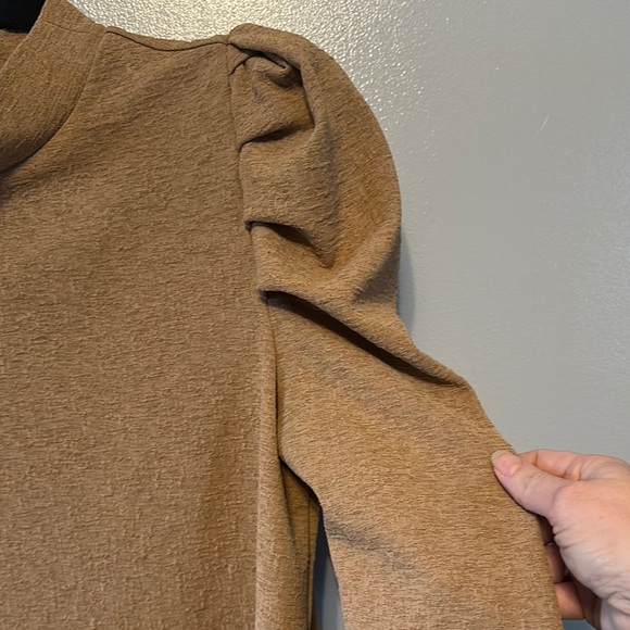 Cato Tan Ruched Ruffled Blouse - Picture 9 of 9